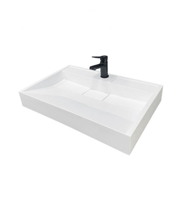 Adamant Раковина, умивальник VISION, искуственный камень, прямоуг., с отверст