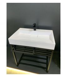 Adamant Раковина, умивальник VISION, искуственный камень, прямоуг., с отверст