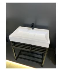 Adamant Раковина, умивальник VISION, искуственный камень, прямоуг., с отверст