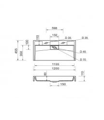 Adamant Раковина, умивальник VISION, искуственный камень, прямоуг., с отверст