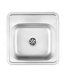 Deante Мойка кухонная Techno, нерж.сталь, кадратная, без крыла, 380х390х150мм, чаша - 1, накладная, нерж.