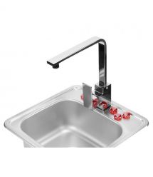 Deante Мойка кухонная Techno, нерж.сталь, кадратная, без крыла, 380х390х150мм, чаша - 1, накладная, нерж.