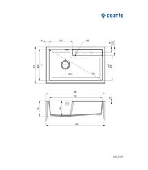 Deante Мойка кухонная Eridan, гранит, прямоугольная, без крыла, 800х500х214мм, чаша – 1, врезная, черная