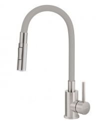 Deante Набор для кухни Leda, гранитная мойка ZRD_S113+смеш. BOC_S740, серый металлик