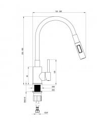 Deante Набор для кухни Leda, гранитная мойка ZRD_S113+смеш. BOC_S740, серый металлик