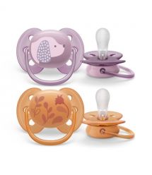 AVENT Philips Avent pacifier SCF091/15 Ultra Soft, 6-18 months, design for girls, 2pcs.