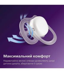 AVENT Philips Avent pacifier SCF087/17 Ultra Air, 6-18 months, 2pcs, neutral design.