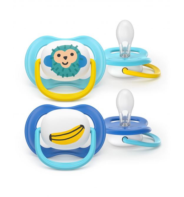AVENT Philips Avent SCF080/26 Ultra Air pacifier, 6-18 months, 2pcs, boy design.