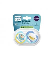 AVENT Philips Avent SCF080/26 Ultra Air pacifier, 6-18 months, 2pcs, boy design.