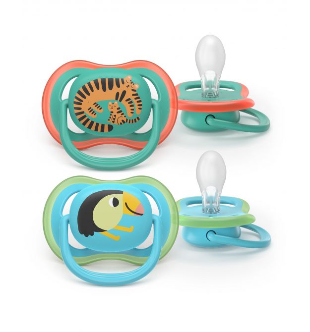 AVENT Philips Avent pacifier SCF087/11 Ultra Air, 6-18 months, 2pcs, design for boys.