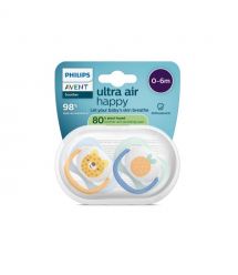 AVENT Philips Avent SCF080/23 Ultra Air Pacifier, 0-6 months, 2pcs, boy design.