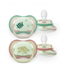 AVENT Philips Avent SCF376/31 Ultra Air Nighttime Pacifier, 6-18 months, 2pcs, neutral design.