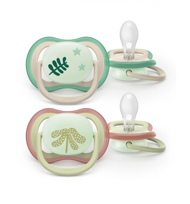 AVENT Philips Avent SCF376/31 Ultra Air Nighttime Pacifier, 6-18 months, 2pcs, neutral design.