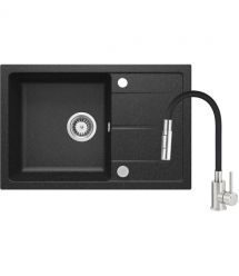 Deante Набір для кухні Leda, гранітна мийка ZRD_2113 + зміш. BOC_B740, графіт