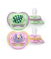 AVENT Philips Avent pacifier SCF087/13 Ultra Air, 6-18 months, 2pcs, design for girls.