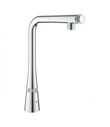 Grohe Змішувач для кухні Scala Smart Control, довж.виливу - 318мм, поворотний/витяжний, кнопка/обертова рукоять, хром