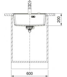 Franke Мийка кухонна Maris, фраграніт, прямокутник, без крила, 560х510х200мм, чаша - 1, врізна, MRG 610-52 TL, онікс