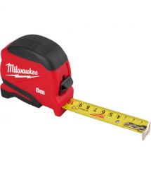 Milwaukee Pro Compact tape measure, 8mx25mm, with winding lock, ABS plastic