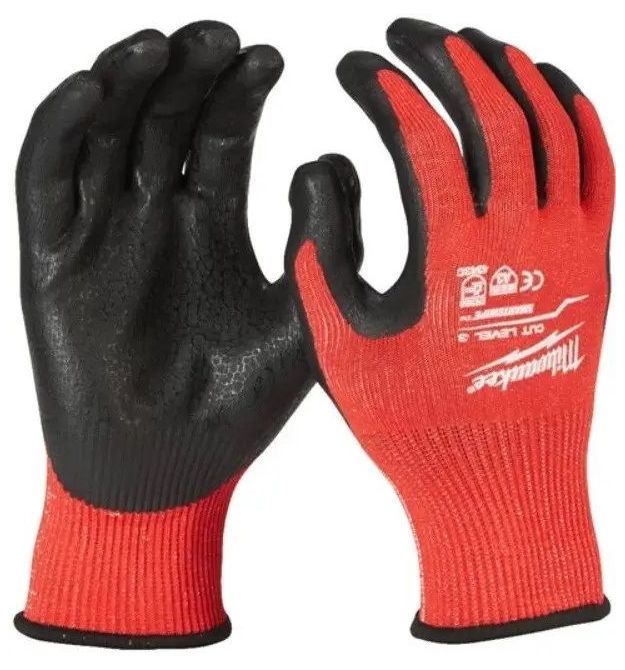 Milwaukee nitrile coated work gloves, smartswipe, size 11/XXL, black