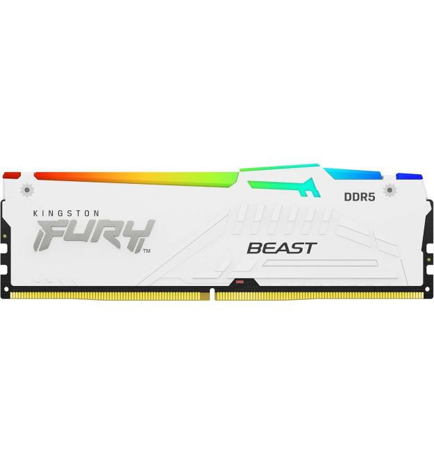 Kingston Пам'ять ПК Kingston DDR5 16GB 6000 FURY Beast Білий RGB EXPO