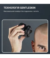 Rowenta Rowenta electric shaver rotary Gentle Bald, razor head-5, Li-Ion, dry+wet, black-blue