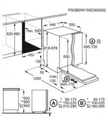 Electrolux Electrolux dishwasher built-in, 10sets, D, 45cm, display, invertor, 3 basket, black