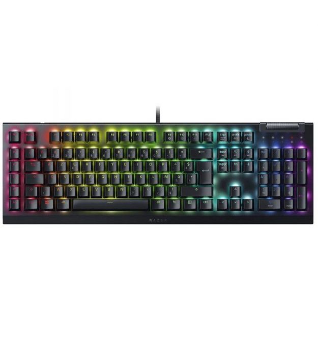 Razer Клавиатура механическая BlackWidow V4 X 110key, Green Switch, USB-A, EN/RU, RGB, чёрный