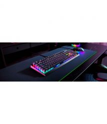 Razer Клавиатура механическая BlackWidow V4 X 110key, Green Switch, USB-A, EN/RU, RGB, чёрный