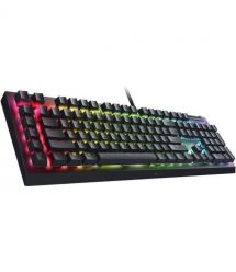 Razer Клавиатура механическая BlackWidow V4 X 110key, Green Switch, USB-A, EN/RU, RGB, чёрный