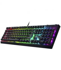 Razer Клавиатура механическая BlackWidow V4 X 110key, Green Switch, USB-A, EN/RU, RGB, чёрный