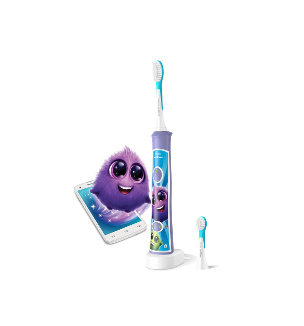 Philips Щетка зубная электр. Philips Sonicare For Kids, 62т. колеб/мин, насадок-2, фиолетовый