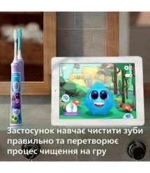 Philips Щетка зубная электр. Philips Sonicare For Kids, 62т. колеб/мин, насадок-2, фиолетовый