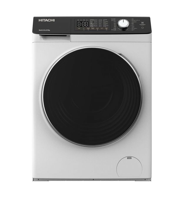Hitachi Прально-сушильна машина фронтальна, 8(5)кг, 1400, A, 60см, дисплей, пара, інвертор, білий