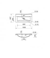 Adamant Набор для ванной комнаты, раковина, умывальник QUANTO 100, искусственн
