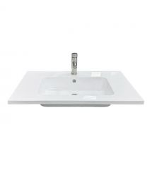 Adamant Набір для ванної кімнати, раковина, умивальник FLATE 80, штучний камінь, прямокут., з сифоном Click-Clack + змішувач