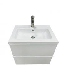 Adamant Набір для ванної кімнати, раковина, умивальник FLATE 60, штучний камінь, прямокут., з сифоном Click-Clack + змішувач