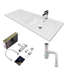 Adamant Набор для ванной комнаты, раковина, умывальник FLATE 120R, искусственн