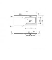 Adamant Набор для ванной комнаты, раковина, умывальник FLATE 120R, искусственн