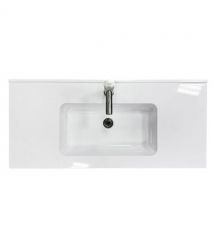 Adamant Набір для ванної кімнати, раковина, умивальник FLATE 100, штучний камінь, прямокут., з сифоном Click-Clack + змішувач