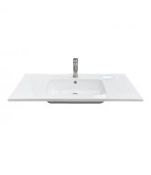 Adamant Набір для ванної кімнати, раковина, умивальник FLATE 100, штучний камінь, прямокут., з сифоном Click-Clack + змішувач