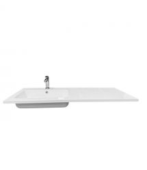 Adamant Набір для ванної кімнати, раковина, умивальник FLATE 120L, штучний камінь, прямокут., з сифоном Click-Clack + змішувач