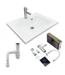 Adamant Набор для ванной комнаты, раковина, умывальник QUANTO 60, искусственн