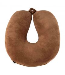 ARDESTO Zip & Flip Neck pillow Travel Сute Dog 30х30cm, polystyrene beads, brown
