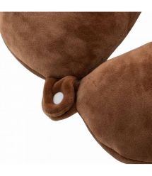 ARDESTO Zip & Flip Neck pillow Travel Сute Dog 30х30cm, polystyrene beads, brown
