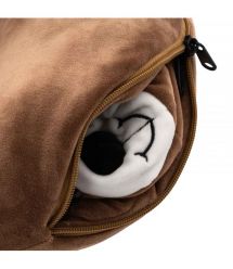 ARDESTO Zip & Flip Neck pillow Travel Сute Dog 30х30cm, polystyrene beads, brown