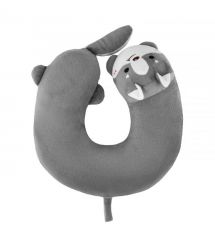 ARDESTO Neck pillow Travel Grey Cat 28х28cm, polyurethane foam, polyester PP fiber, grey