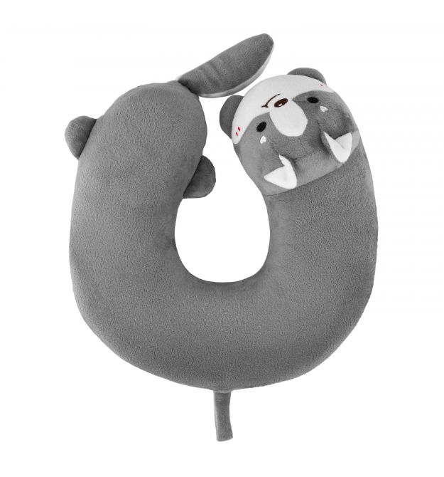 ARDESTO Neck pillow Travel Grey Cat 28х28cm, polyurethane foam, polyester PP fiber, grey
