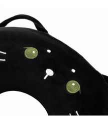 ARDESTO Neck pillow Travel Black Cat 30х30cm, polyurethane foam, black