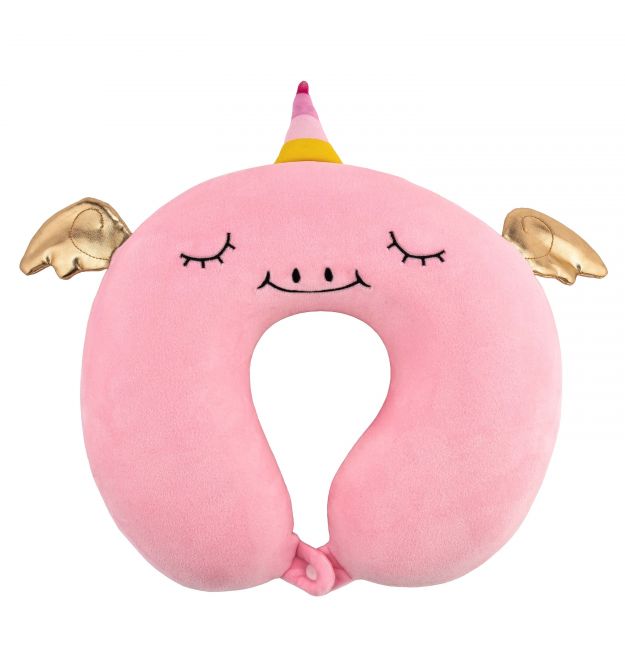 ARDESTO Neck pillow Travel Unicorn 30х30cm, polyurethane foam, pink