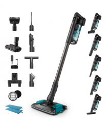 Philips Пилосос безпровідний Complete Series 8000, вологе прибирання, конт пил -0.6л, автон. робота до 80хв, чорно-блакитний